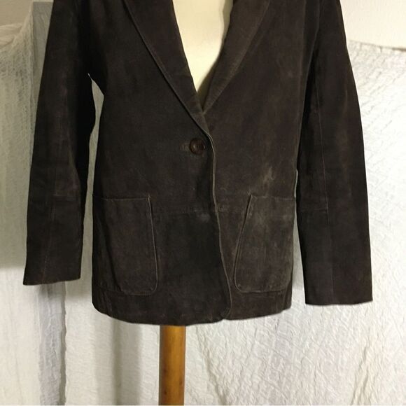 Savannah VTG 100% Leather Brown Jacket  Size 4P - Picture 5 of 14